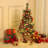 2Pcs 3Ft Mini Pre-Lit Christmas Tree, Artificial Tabletop Christmas Trees, Small Potted Xmas Tree With 78 LED Lights, Burlap Base, Red Berries And Pine Cones Fo Table Desk Decor