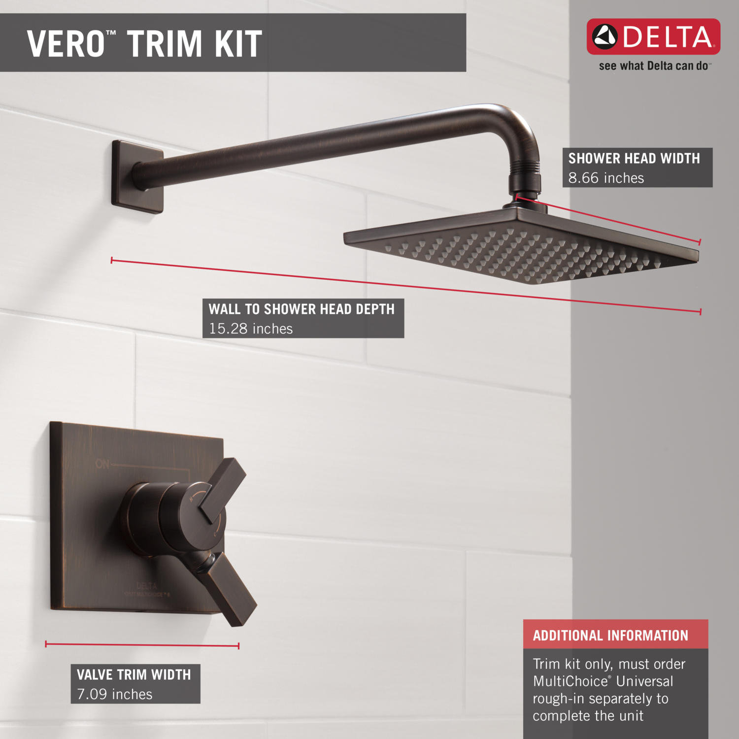 Vero 17 Series Dual-Function Shower Set, Venetian Bronze