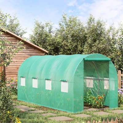 15'x7' Greenhouse With Zipper Door, Easy Access For Gardening Tasks Walk-in Succulent Kit, Build A Haven