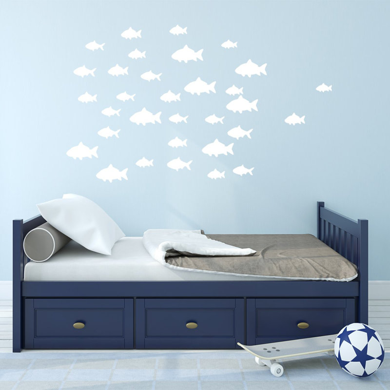 Décalcomanie murale poisson Hunsberger, Blanc