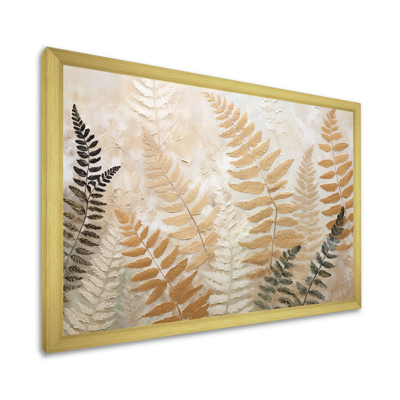 Golden Ferns Silent Symphony III, H 30 po x l 40 po x P 0,5 po, Cadre doré simple