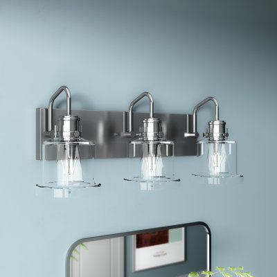 Beaupre 23 in. 3-Light Classic Dimmable Vanity Light with Clear Glass Shade