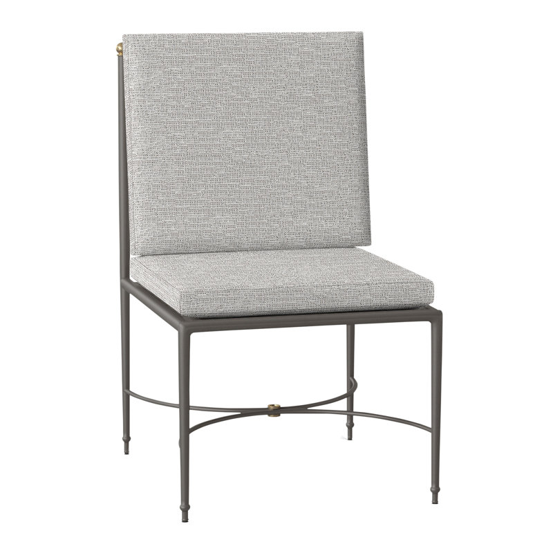 Chaise d'appoint en aluminium Roma, Pas de soudure, Caramel tweed
