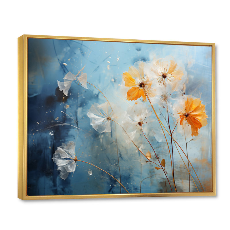 «Dandelion Natures» sur toile, Cadre flottant doré, H 30 po x l 40 po x P 1,5 po