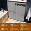 Porte de douche à cadre coulissante de 44 à 48 po x H 70 po avec verre trempé ANSI de 6 mm, finition teintée grise.