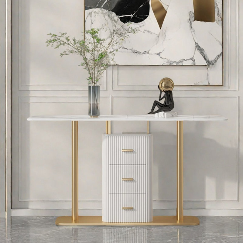 Armoire console de luxe moderne, H 33,5 po x l 63 po x P 15,7 po