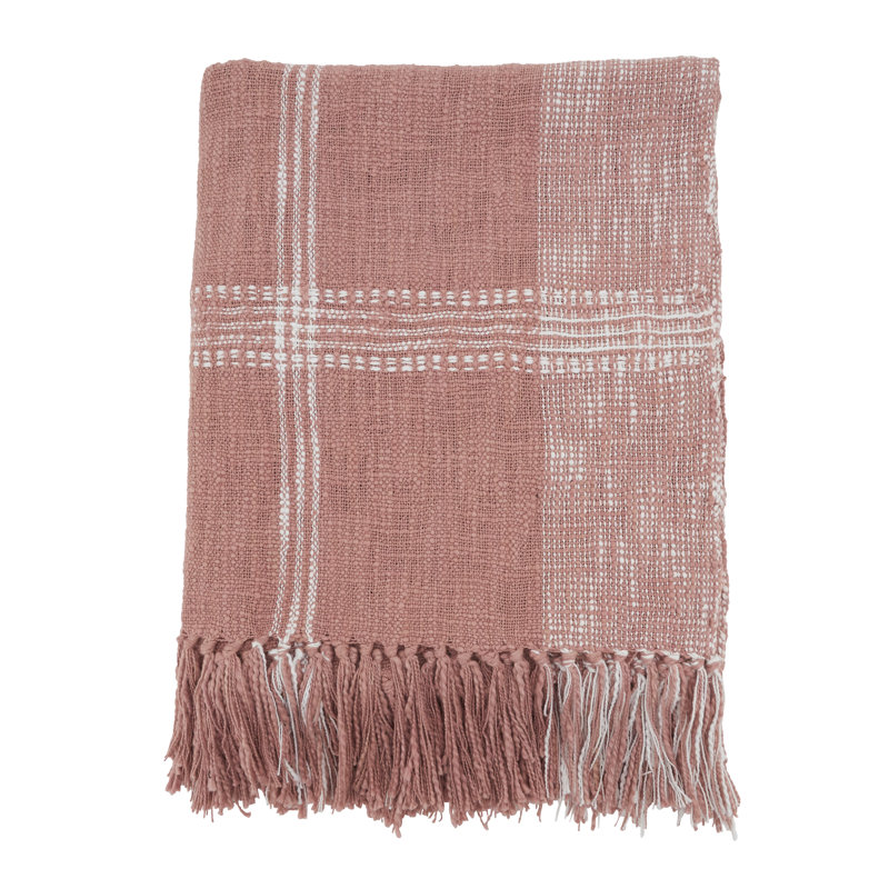 Chelse Hand Woven Throw Blanket, Rose