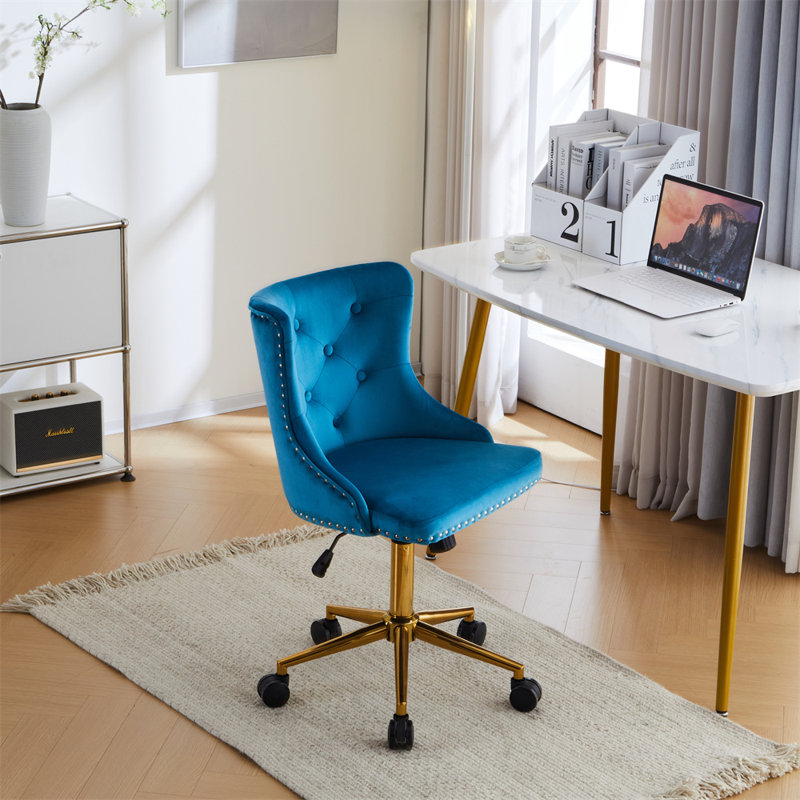 Matthias Task Chair Office Chairs Makeup chair, Gold, Blue