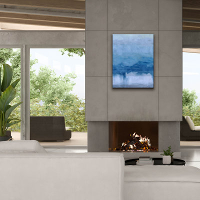 «Cerulean Abstract» par Marta Wiley, art mural sur toile, 40 po x 54 po