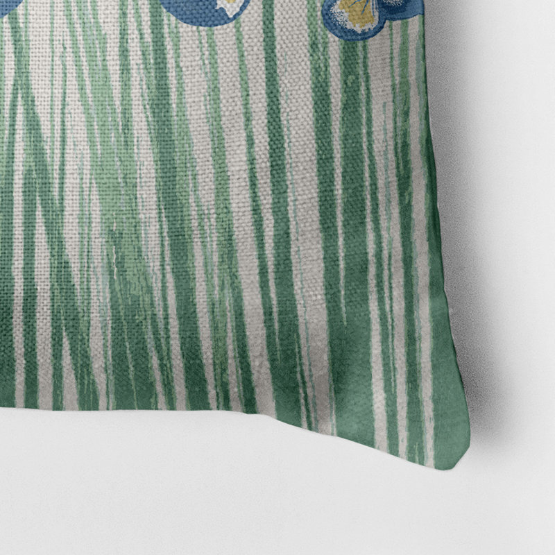 Floral Reversible Throw Pillow, Blue