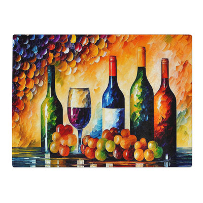 Wine Bottle Painting Vol.2  Glass Chopping Board