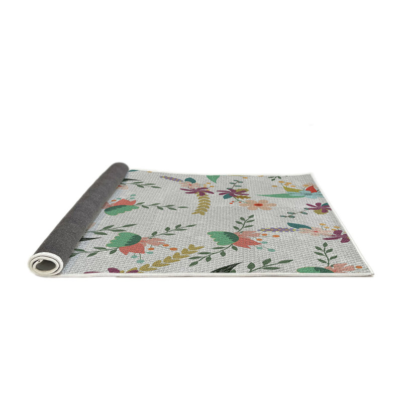 Tapis ivoire à motif floral Lex, Rond 6 pi