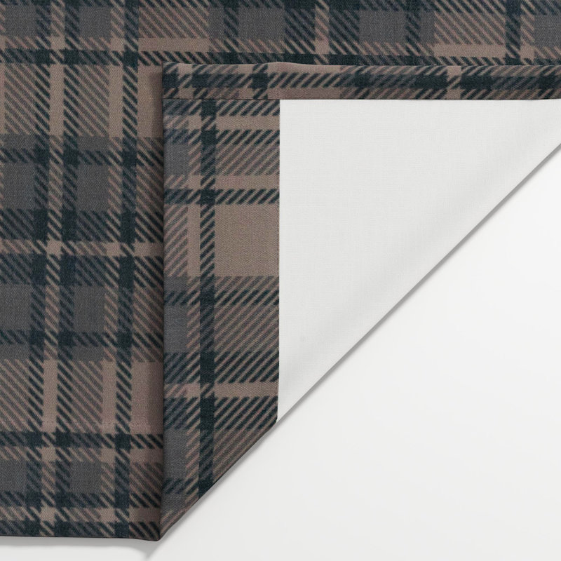 TWOPAGES Unlined Plaid Curtain Gingham Faux Linen Pinch Pleat Curtain, Raisin, 26" W x 96" L