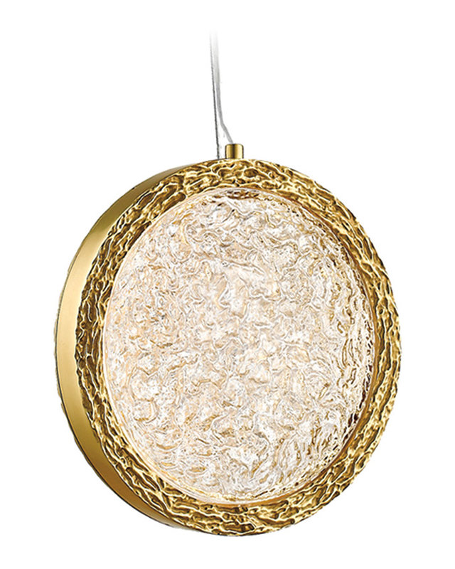 Bottega 1 - Light LED Pendant, Polished Brass, 10" H x 10" W x 10"D