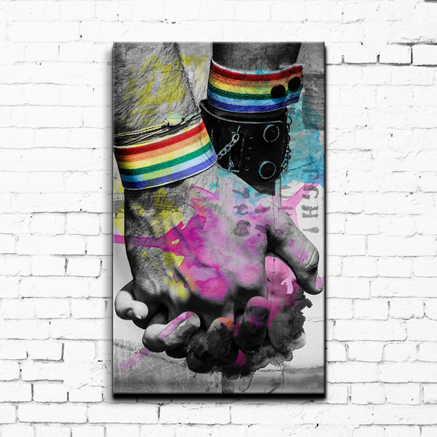 « hold hands », impression sur toile tendue encadrée