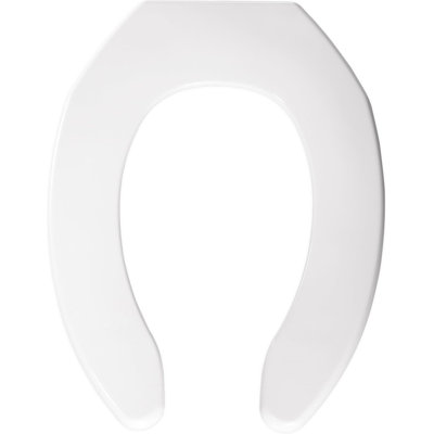 BEMIS 1055 Commercial Heavy Duty Open Front Toilet Seat without Cover, ELONGATED, Plastic, White