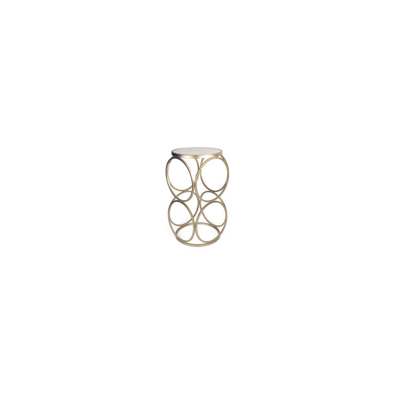 Marble Top End Table, Gold