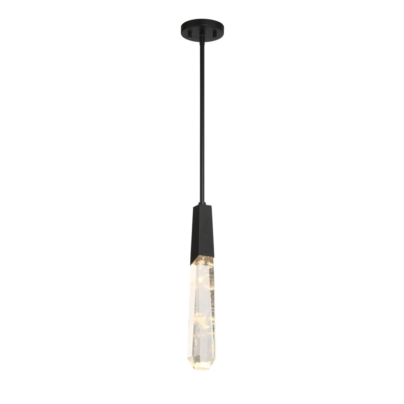 Luminaire suspendu 1 lumière DEL Alheide, Noir