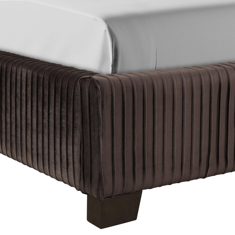Upholstered Bed In a Box, Dark Brown