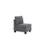 Gris modulaire - 3 pièces: Tissu semblable au lin et assise en bois massif 3 pièces: Chaises à structure de qualité-1297839440
