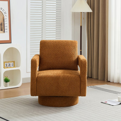Fauteuil rotatif moderne avec dossier ouvert, rotation à 360 degrés, fauteuil club avec coussin de dossier amovible