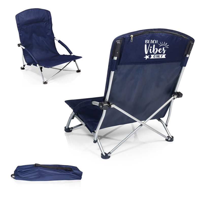 Chaise de plage avec sac de transport Beach Sayings Beach Vibes Only Tranquility, Rouge