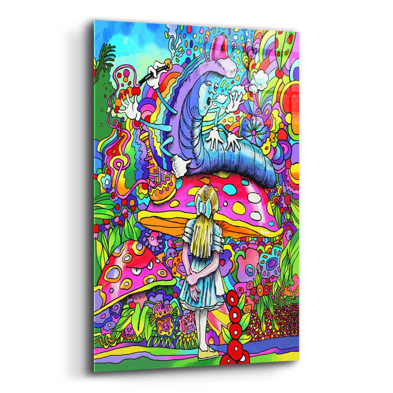 Chenille d'Alice, art mural en verre acrylique par Howie Green, H 16 po x l 12 po x P 0,13 po