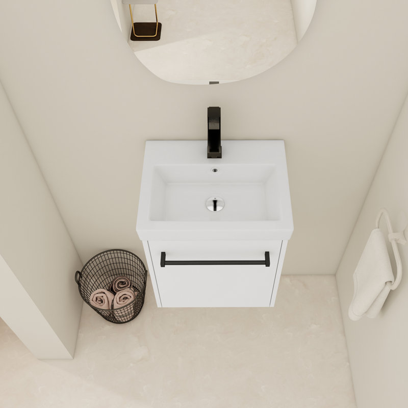 Meuble-lavabo mural 18 po, Blanc