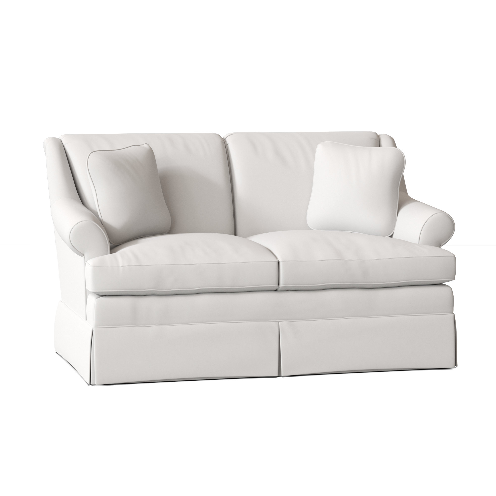 Connor 59'' Upholstered Loveseat, Peyton 31 White Performance Twill, Yes
