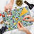 Ambesonne Retro Cutting Board Large Colorful 80s Cartoon Pattern Multicolor