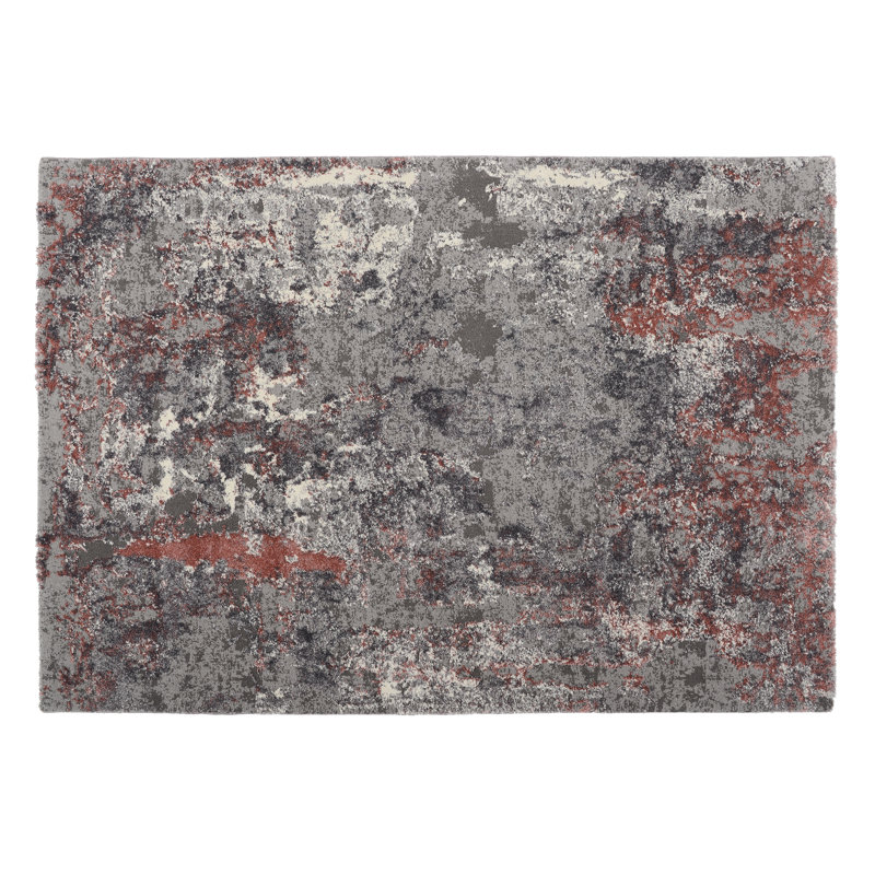 Glessite in Red/Grey Area Rug, Rectangle 80 x 150cm