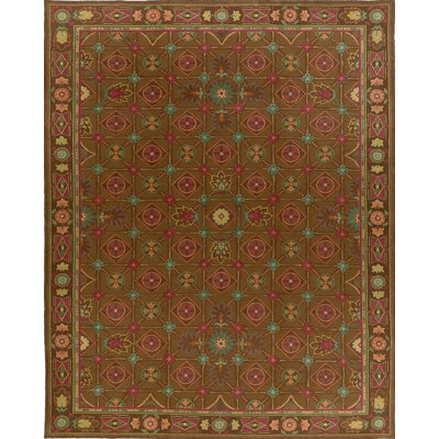 Tapis brun noué à la main de haute qualité