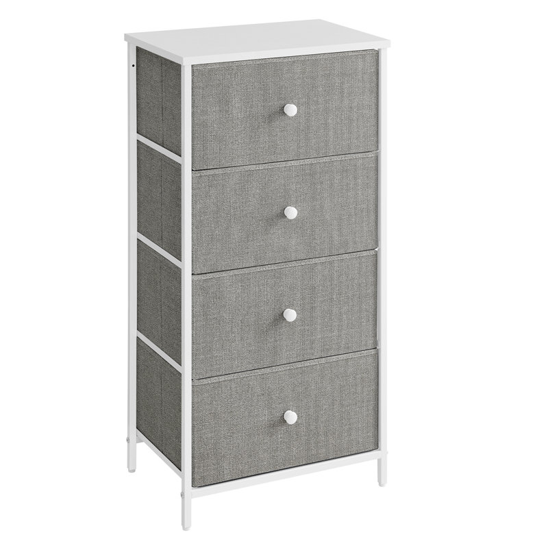 Ahmora 45cm W 4 - Drawer Chest of Drawers, Dove Grey/White