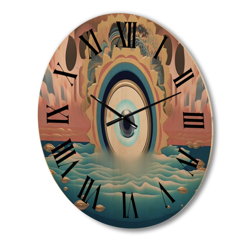 Horloge murale géométrique en bois surdimensionnée géométrique, Moyenne