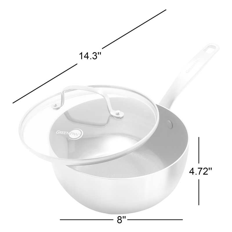 Céramique antiadhésive 2,5 pte GreenPan Chatham Casserole avec couvercle