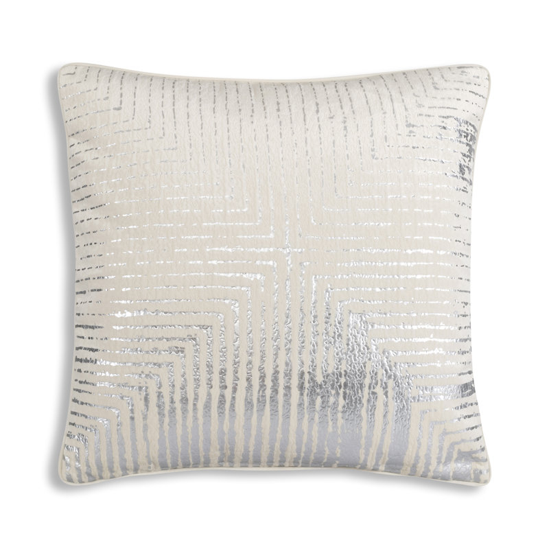 Coussin décoratif Cloud9 Design Fes ivoire et argent - Coussin décoratif en velours pour canapé, lit et amp; Sièges de salon