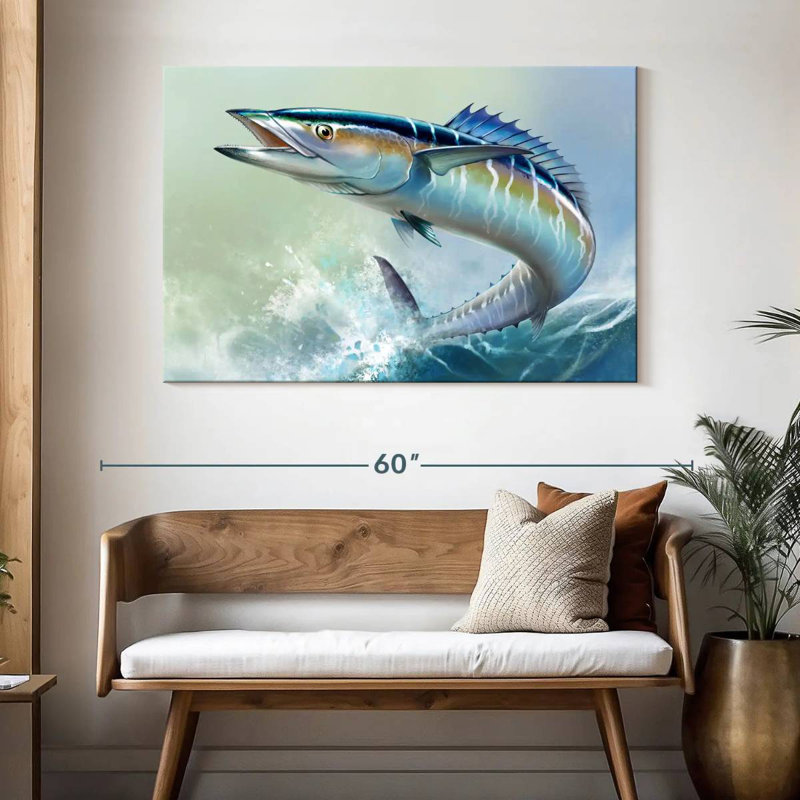 Brampt Wahoo Fish On Waves, 32" H x 48" W