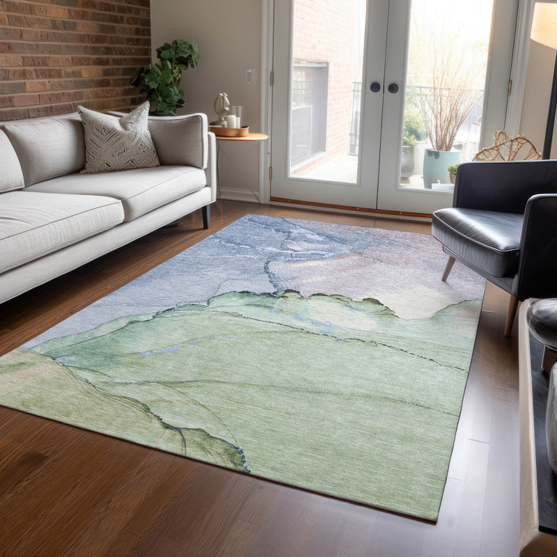 Tapis intérieur / extérieur Xhevrie lavable à la machine, Rectangle 2 pi 6 po x 3 pi 10 po