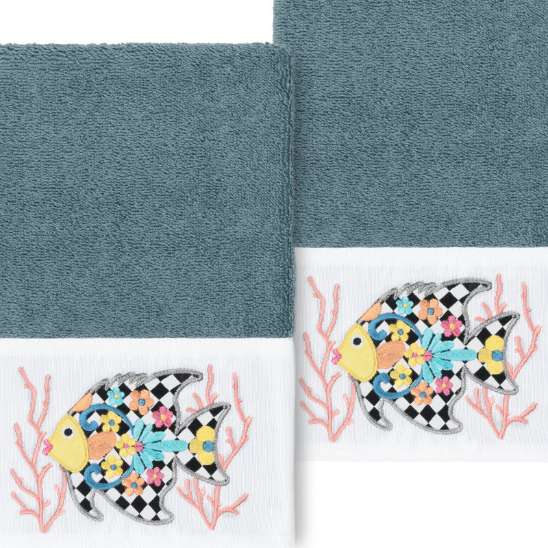 FELIZ Turkish Cotton Hand Towel, Teal