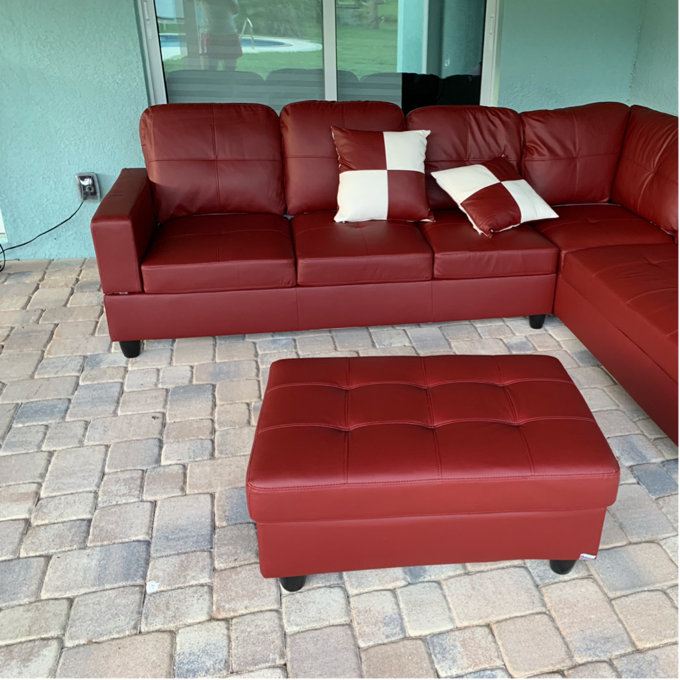 Maumee Upholstered Sectional - Black - Left Hand Facing