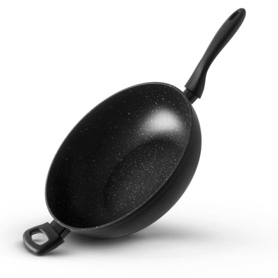 Wok en aluminium antiadhésif de 12,5 po avec couvercle House of Living Art