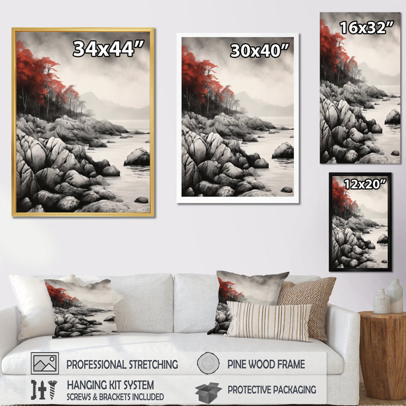 «Coastal Whispers I», reproduction sur toile, Toile tendue, H 32 po x l 24 po x P 1 po