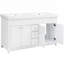 Meuble-lavabo avec lavabo double en résine, 3 tiroirs, 4 portes et mécanisme de fermeture en douceur pour les salles de bain de taille moyenne à grande