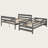 Wood Twin XL over Queen Convertible Bunk Bed with Ladder, Detachable Design, Solid Pine Frame, No Box Spring Required-2011470076