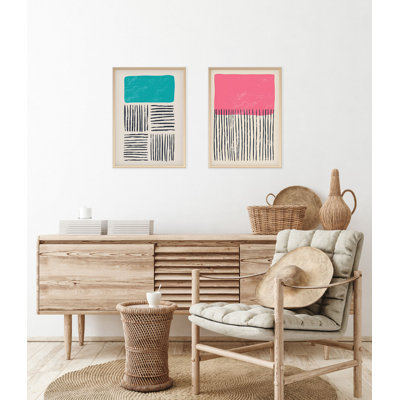 Élégantes peintures décoratives en panneau de fibres à densité moyenne (2 pièces) de 13,8 po x 19,7 po chacune | 100% panneau de fibres à densité moyenne avec une épaisseur de 0,1 pouce, cadre en bois massif à 100% avec une épaisseur de 1,0 pouce | Parfait pour le salon, la chambre à coucher et le bureau