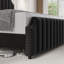 Base de lit grand format en velours, tête de lit et pied de lit de 50,2 po de hauteur, cadre de lit plateforme grand rembourré avec garniture cloutée, aucun sommier requis, silencieux, lattes en bois massif, noir-1387376231-1387376230