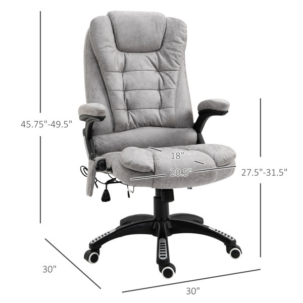 Vinsetto 6 Point Vibrating Massage Office Chair High Back Executive Heated Chair with 5 Modes Reclining Backrest Padded Armrest Coffee