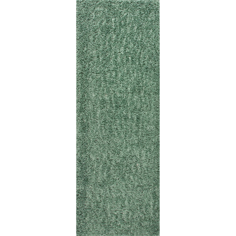 Abbiney Performance Shag Green Rug, Runner 2'8" x 8'