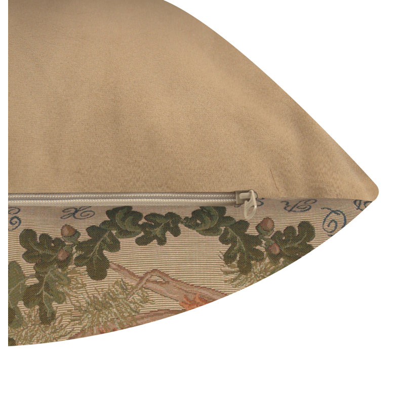 Squirrels Woven Cotton Euro Throw Pillow Cover