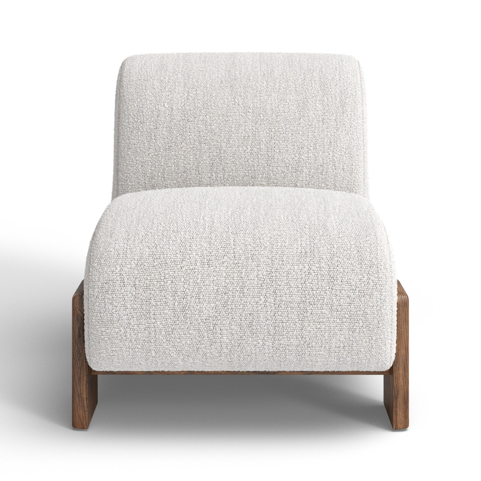 Chelsea Upholstered Slipper Chair, Ivory Polyester Blend
